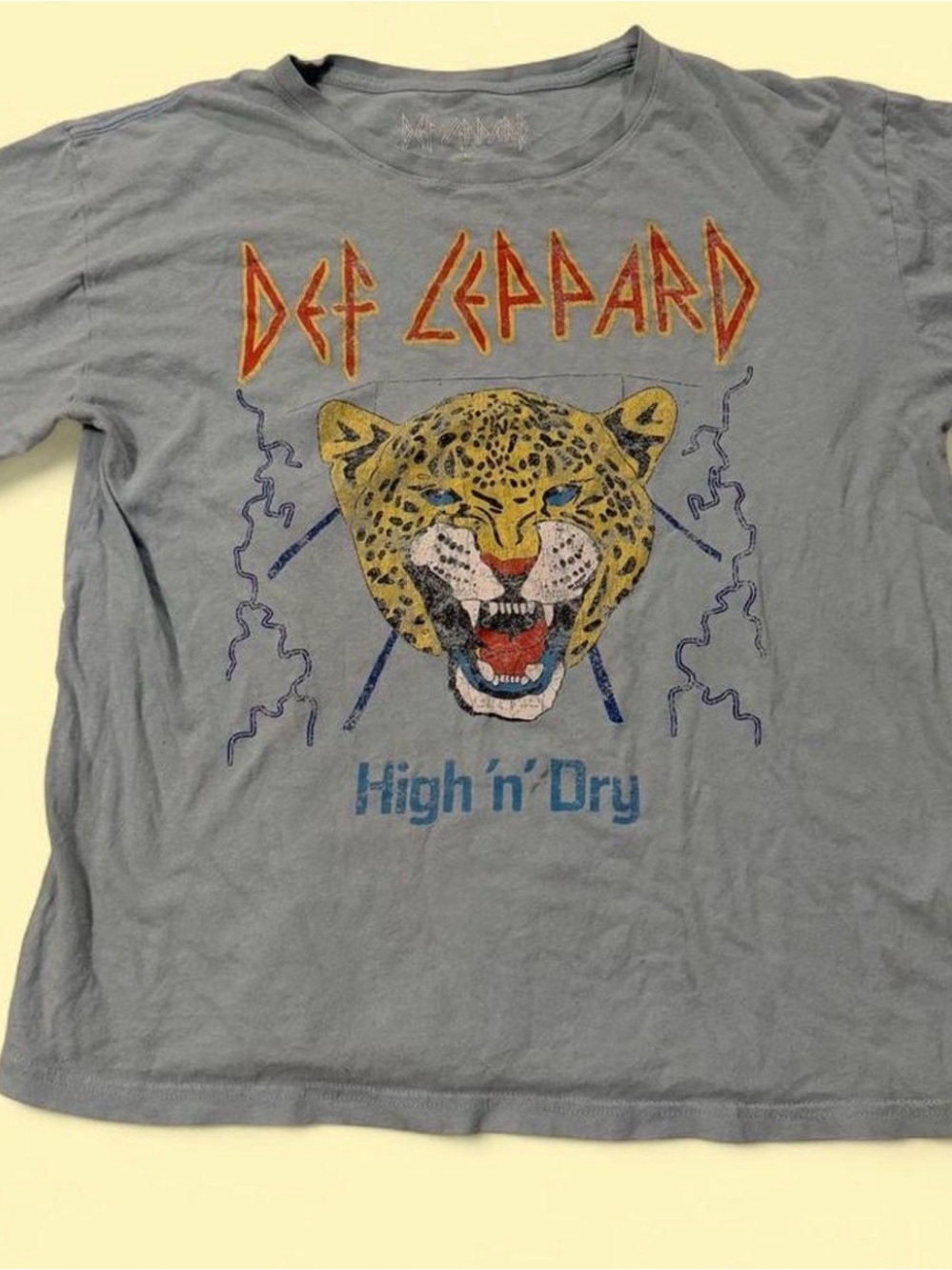 Def Leppard Blue Graphic Tee - High n' Dry Leopard Design